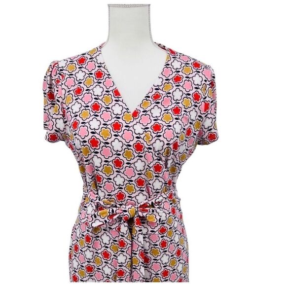 NWT Boden Joanna Cap Sleeve Wrap Floral Dress Size 14 L - Picture 2 of 9